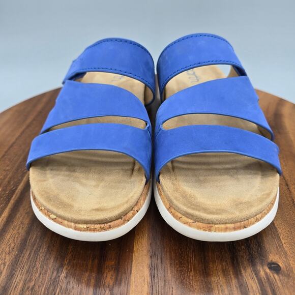 Earth Sandals Women's 6 M Blue Leather Adjustable Strap Open Toe Comfort Shoes - Picture 2 of 8